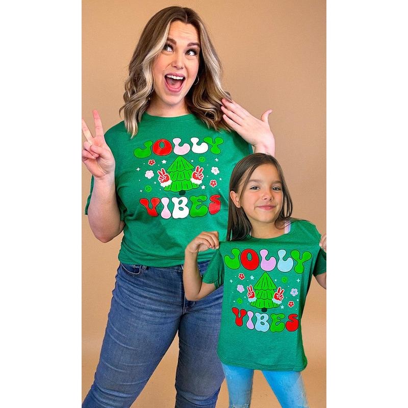 T2D Jolly Vibes Christmas Graphic T-Shirt Hoodie, Sweatshirt | TeeBloomCo.com
