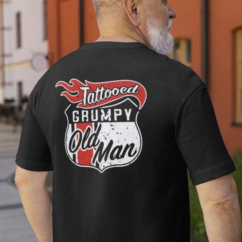 TATTOOED GRUMPY OLD MAN T Shirt Unisex Cotton Hoodie, Sweatshirt | TeeBloomCo.com