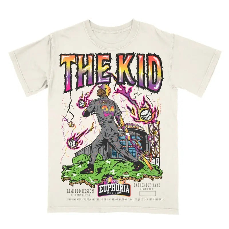 THE KID Ken Grifffey Rainbow Edition Euphoria Shirt, Vintage Style 90s Retro Unisex Streetwear Tee Hoodie, Sweatshirt