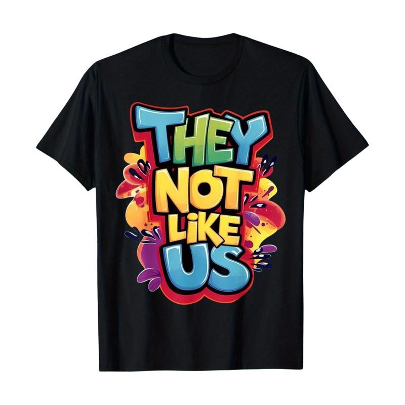 THEY NOT LIKE US T-Shirt Comfortable Short Sleeve Cotton Crew Neck T-Shirt, Casual Soft Men's T-Shirt Summer Tee, All...