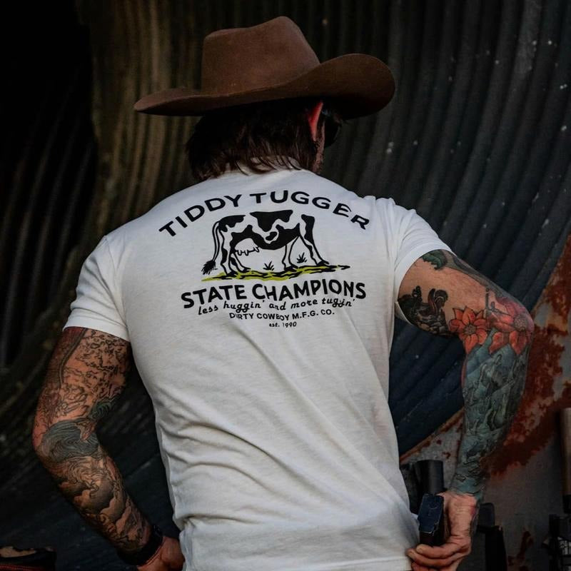 TIDDY TUGGER 1990 State Champions Vintage Men's T-Shirt 1-Side Unisex Cotton Tee Hoodie, Sweatshirt | TeeBloomCo.com