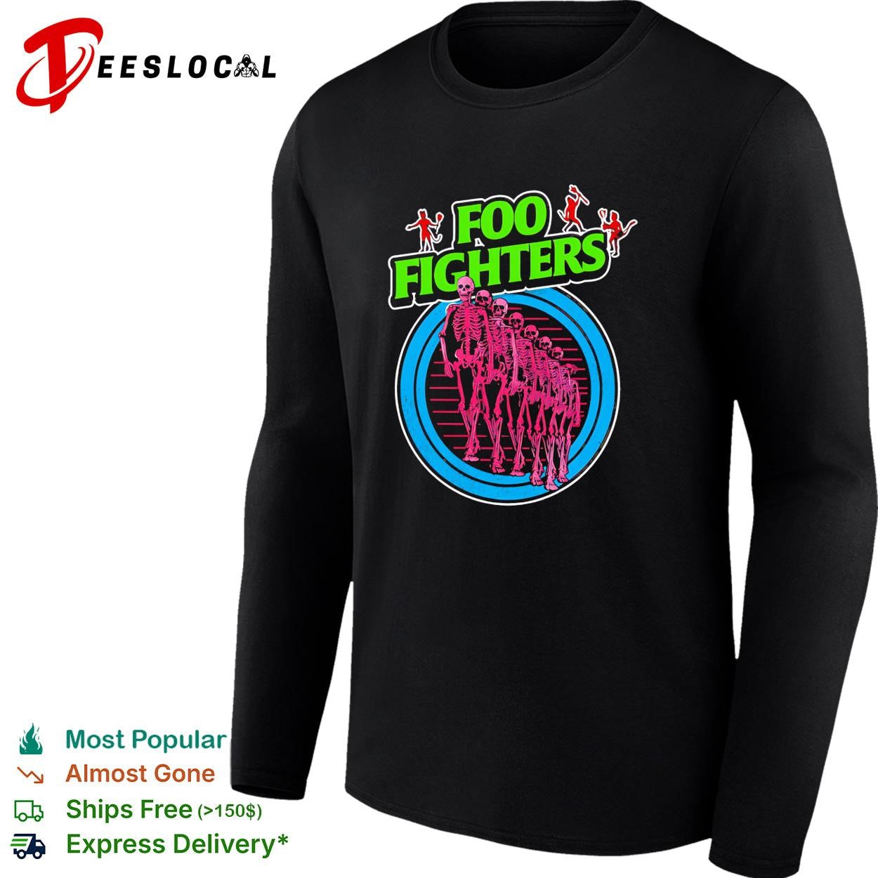 Take Cover Tour Europe And UK Neon Skeleton shirt