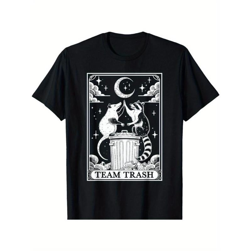 Tarot Card Vintage Team Trash Crescent Moon Opossum Raccoon T-Shirt Made in USA Hoodie, Sweatshirt | TeeBloomCo.com
