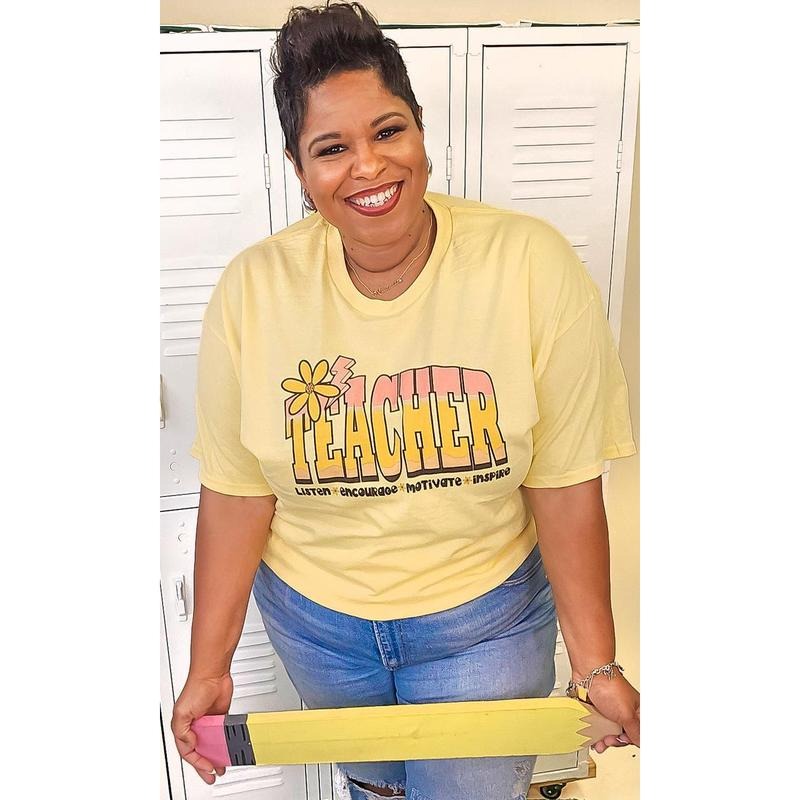 Teach Listen Encourage Yellow Haze Graphic Shirt Hoodie, Sweatshirt | TeeBloomCo.com