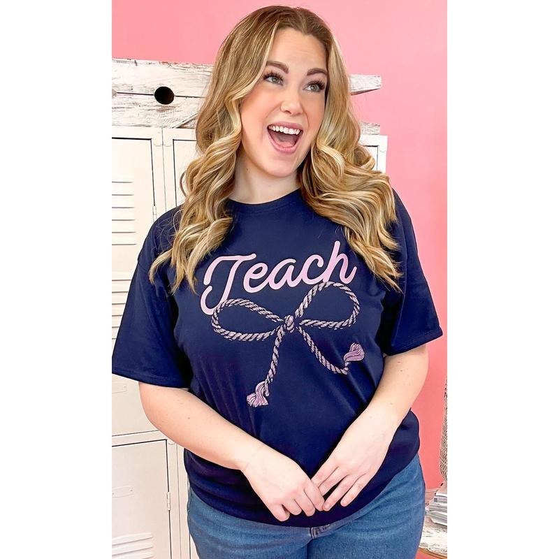 Teach Rope Bow Shirt Hoodie, Sweatshirt | TeeBloomCo.com