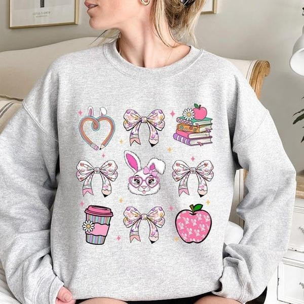 Teacher Easter sweatshirt, easter teacher sweatshirt elementary teacher easter sweatshirt preschool easter teacher...
