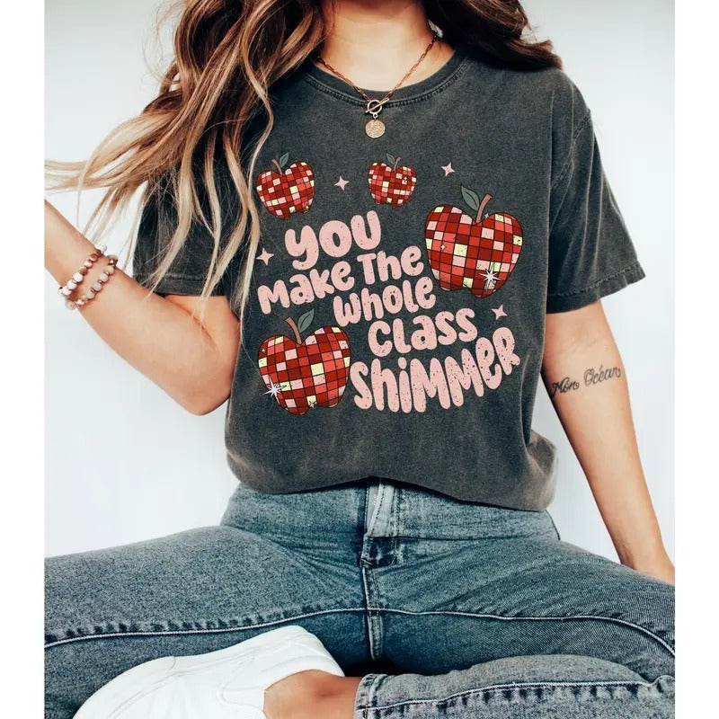 Teacher Shirt, You Make The Whole Class Shimmer, Retro 5th Grade Teacher Shirt, Back To School, Teacher Appreciation Gift...