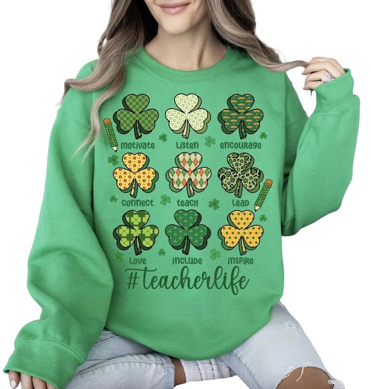 Teacher St.Patrick's Sweatshirt, Teach Love Inspire, Lucky Shirt, Teacher Sweater, Teacher Shirt, St Patrick's Day...