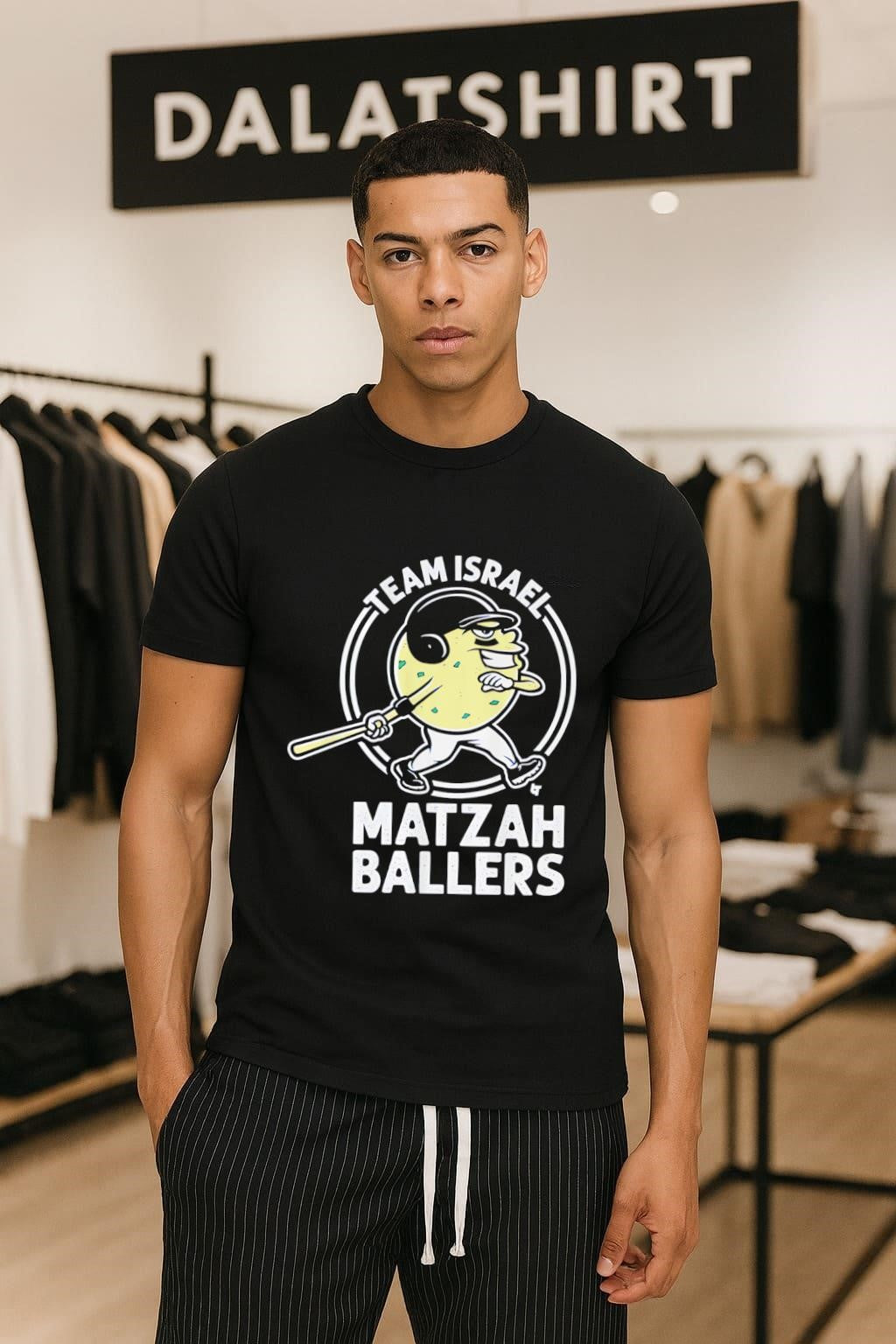 Team Israel Matzah Ballers baseball character logo shirt