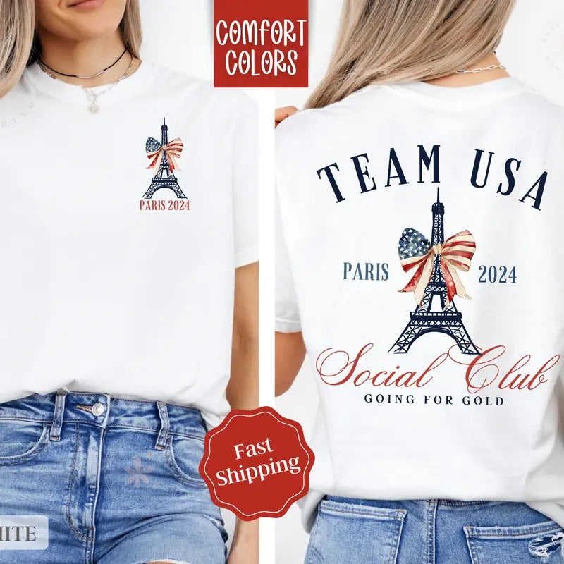 Team USA Shirt Comfort Colors,  Summer Olympics USA Gymnastics Shirt, Paris Olympics 2024 Tshirtstyle{n002}3 Hoodie,...