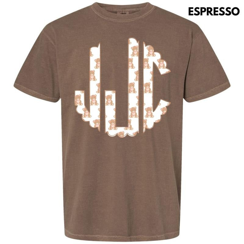 Teddy Bear Monogram Comfort Colors T-Shirt 'NLB' Hoodie, Sweatshirt | TeeBloomCo.com