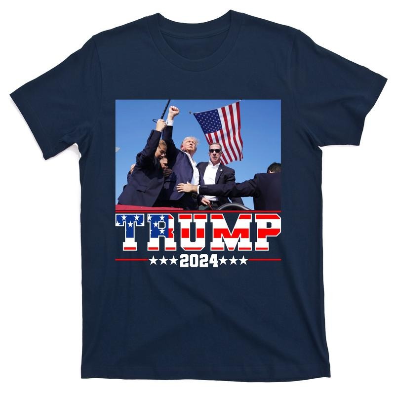 TeeShirtPalace Donald Trump 2024 Survived Shot At Election Rally USA Short Sleeve T-Shirt Hoodie, Sweatshirt | TeeBloomCo.com