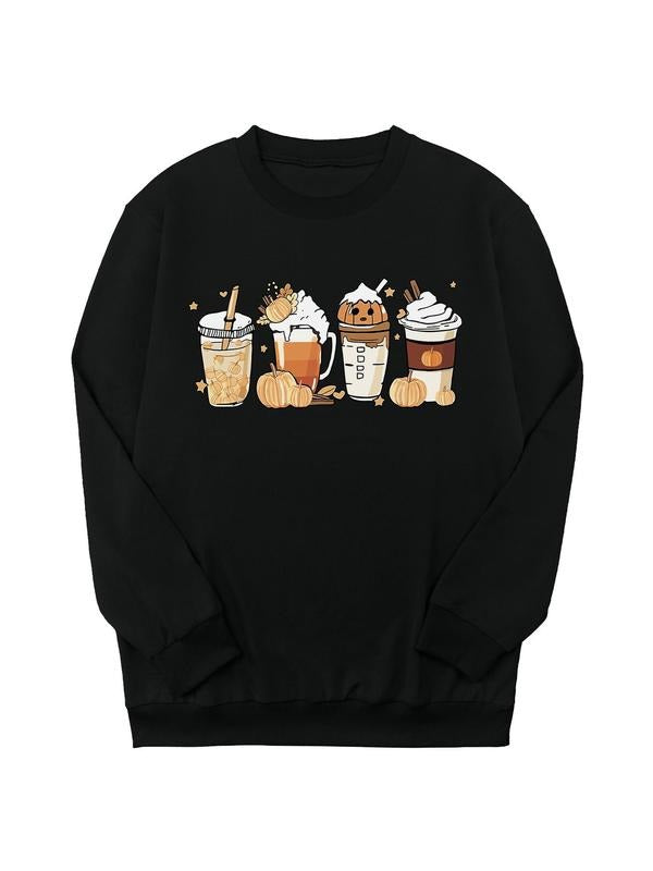 Teen Girl's Halloween Print Crew Neck Sweatshirt, Casual Long Sleeve Pullover for Daily Wear, Kids Clothing for All...