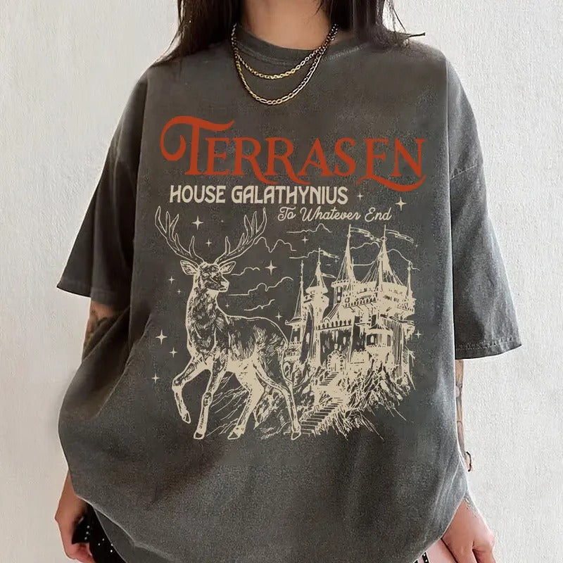 Terrasen Home of Stag Shirt, Terrasen Shirt, Throne of Glass Shirt, Acotar Shirt, SJM Merch, Bookish Shirt, Book Lover...