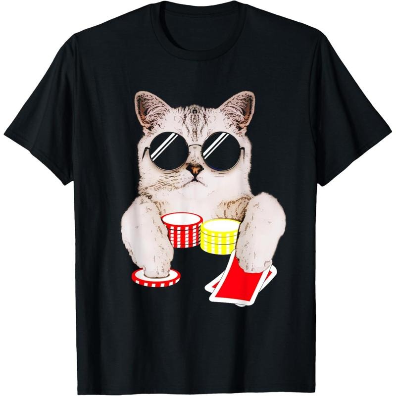 Texas Holdem Poker Cat T-Shirt made in usa Hoodie, Sweatshirt | TeeBloomCo.com