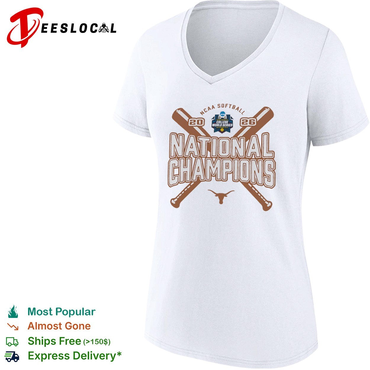 Texas Longhorns 2026 NCAA Softball National Champions 2026 College World Series shirt