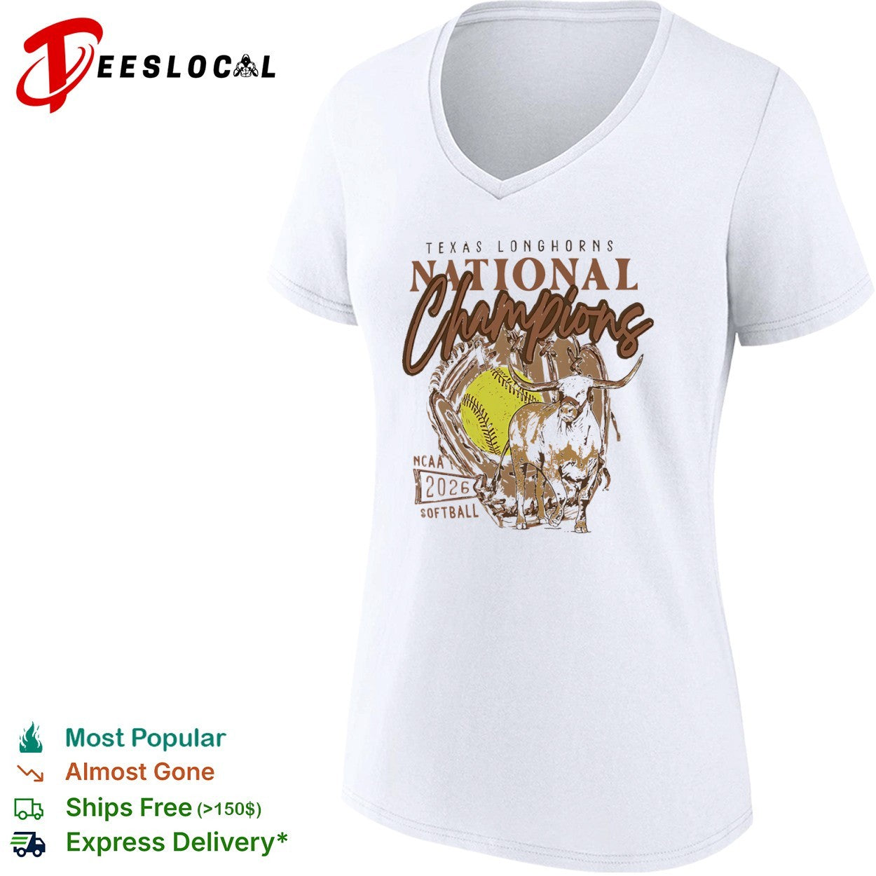 Texas Longhorns National Champions 2026 NCAA Softball Graphic shirt