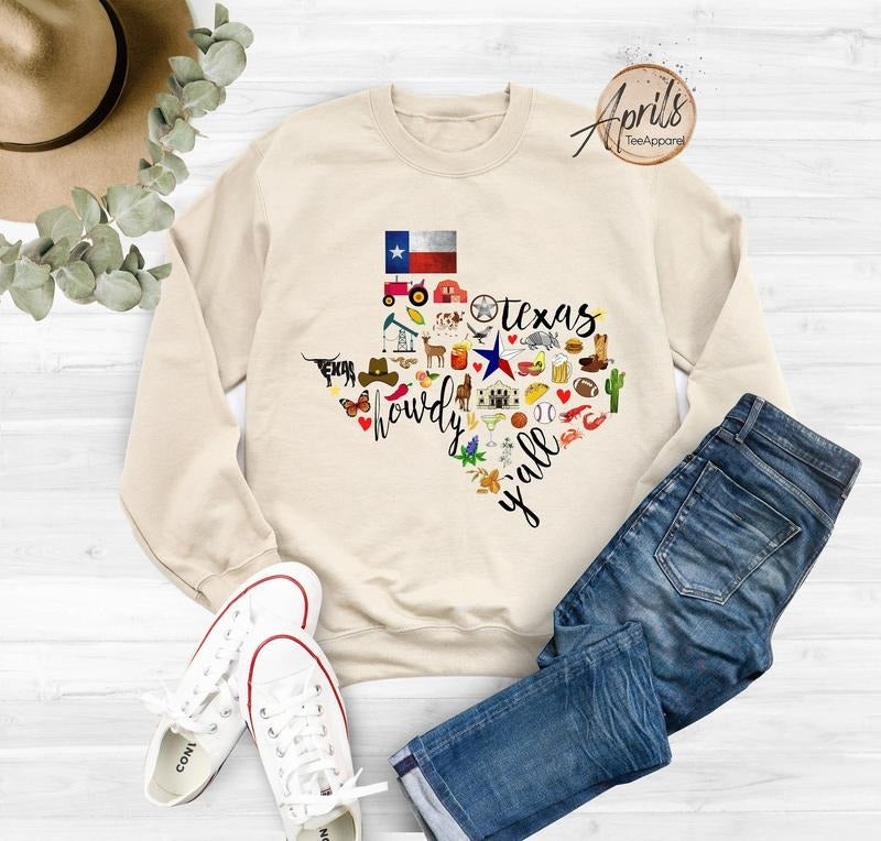 Texas Sweatshirt, Texas Hoodie, Texas Shirt | TeeBloomCo.com