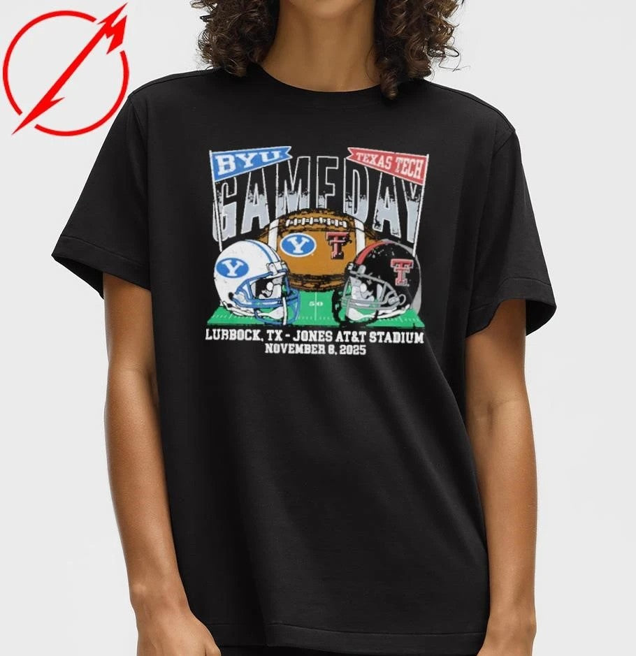 Texas Tech Red Raiders vs BYU Cougars Football 2025 November 8 Gameday T-Shirt