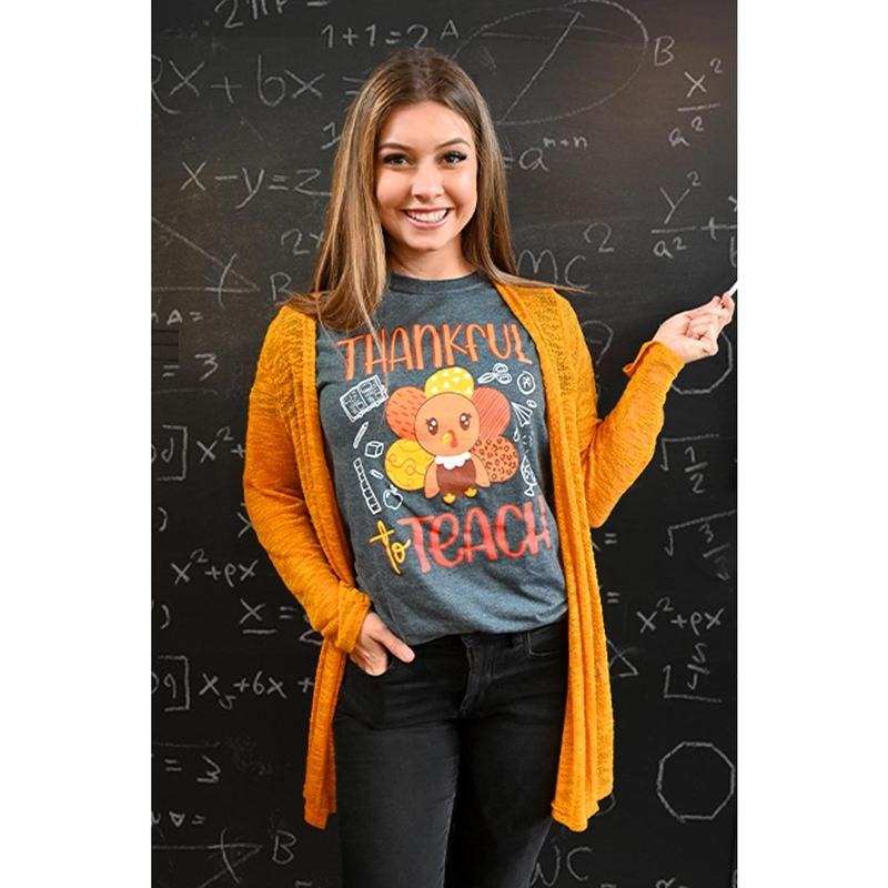 Thankful to Teach Fall Teacher T-Shirt Hoodie, Sweatshirt | TeeBloomCo.com