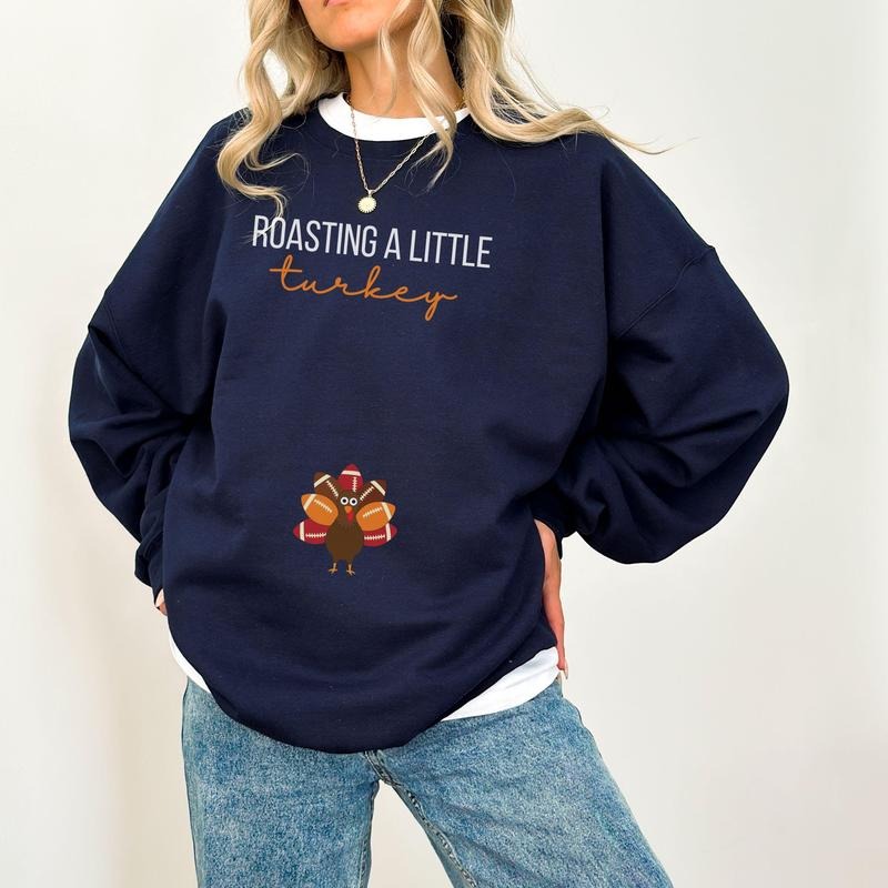 Thanksgiving Pregnancy Announcement Sweatshirt, Fall Shirt, Funny Mom To Be Sweater, Turkey Pregnant Wife Gift, Unisex...
