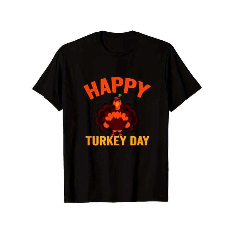 Thanksgiving Printing, Men's Cotton Turkey Pattern T-shirt, Casual Short Sleeve round Neck Game T-shirt, Men's Outdoor...