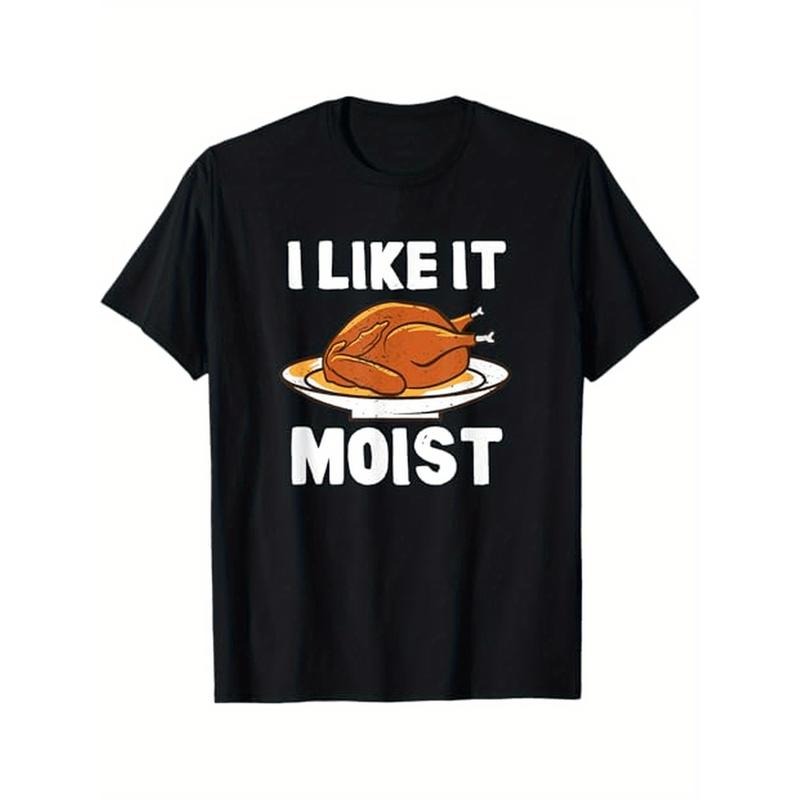 Thanksgiving Turkey Graphic T-Shirt, 100% Cotton, Casual Crew Neck, Short Sleeve, Slight Stretch, Knit Fabric, Regular...