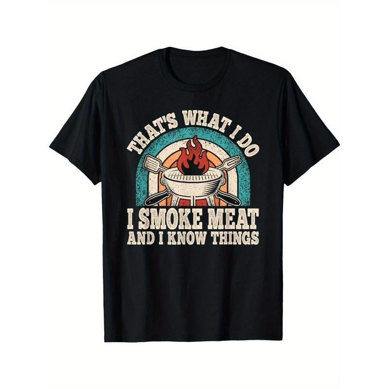 That's What I Do I Smoke Meat And I Know Things BBQ Grilling T-Shirt made in usa Hoodie, Sweatshirt | TeeBloomCo.com