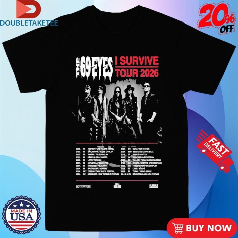 The 69 Eyes I Survive Tour 2026 Dates Shirts