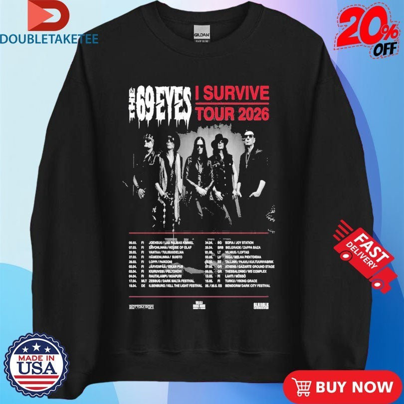 The 69 Eyes I Survive Tour 2026 Dates Shirts