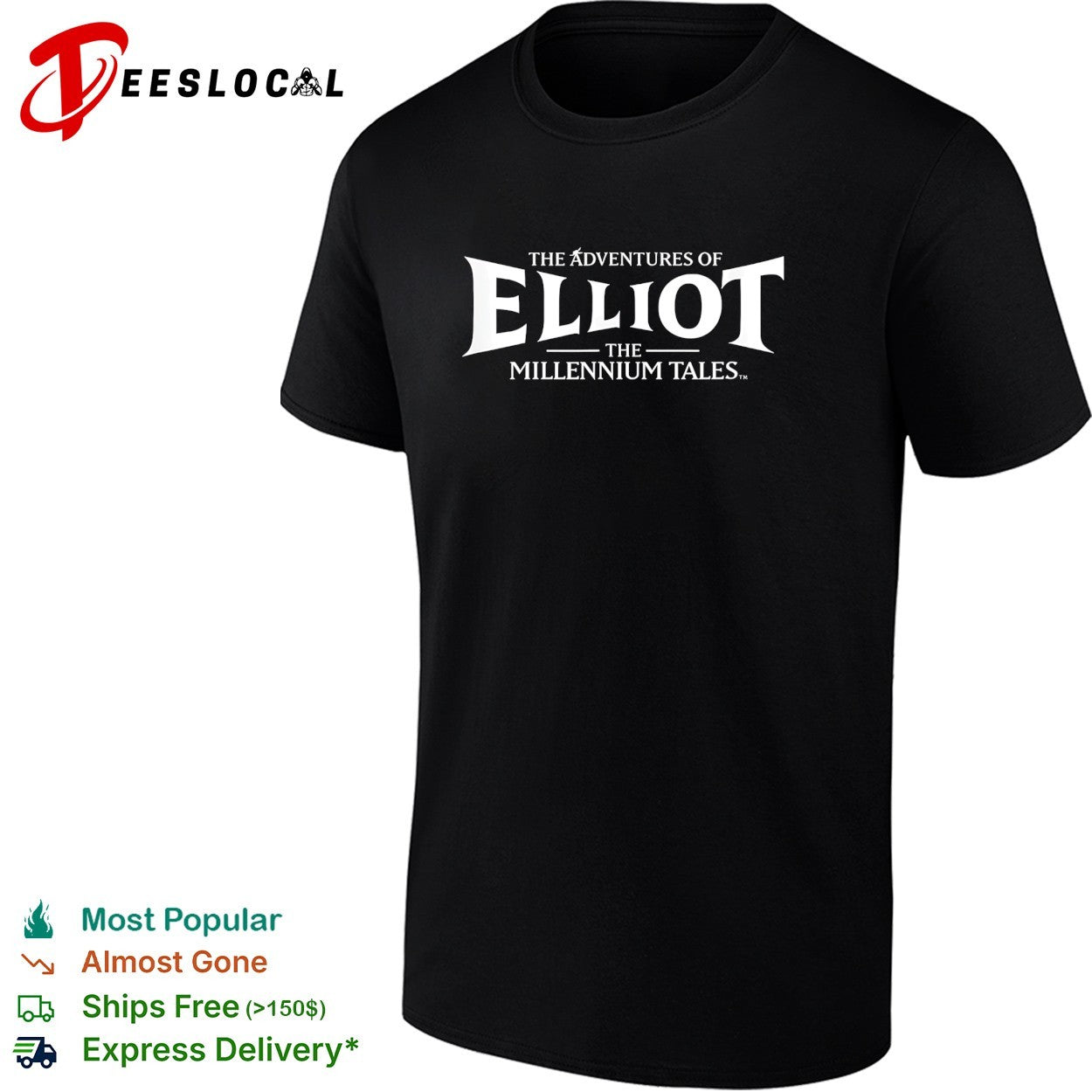 The Adventures of Elliot The Millennium Tales fantasy video game bold logo shirt