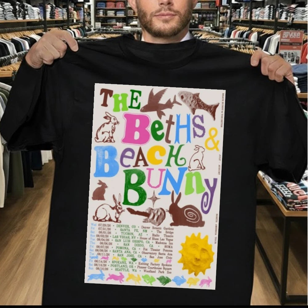 The Beths, Beach Bunny North America Tour 2026 Poster Shirt