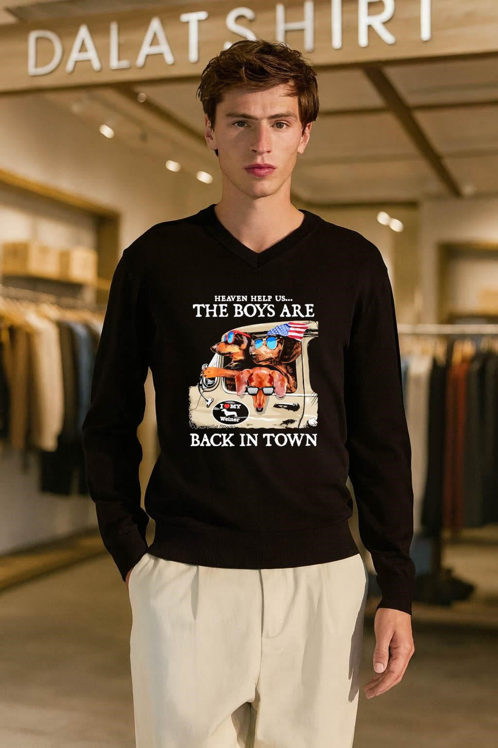 The Boys Are Back In Town Dachshunds Truck shirt