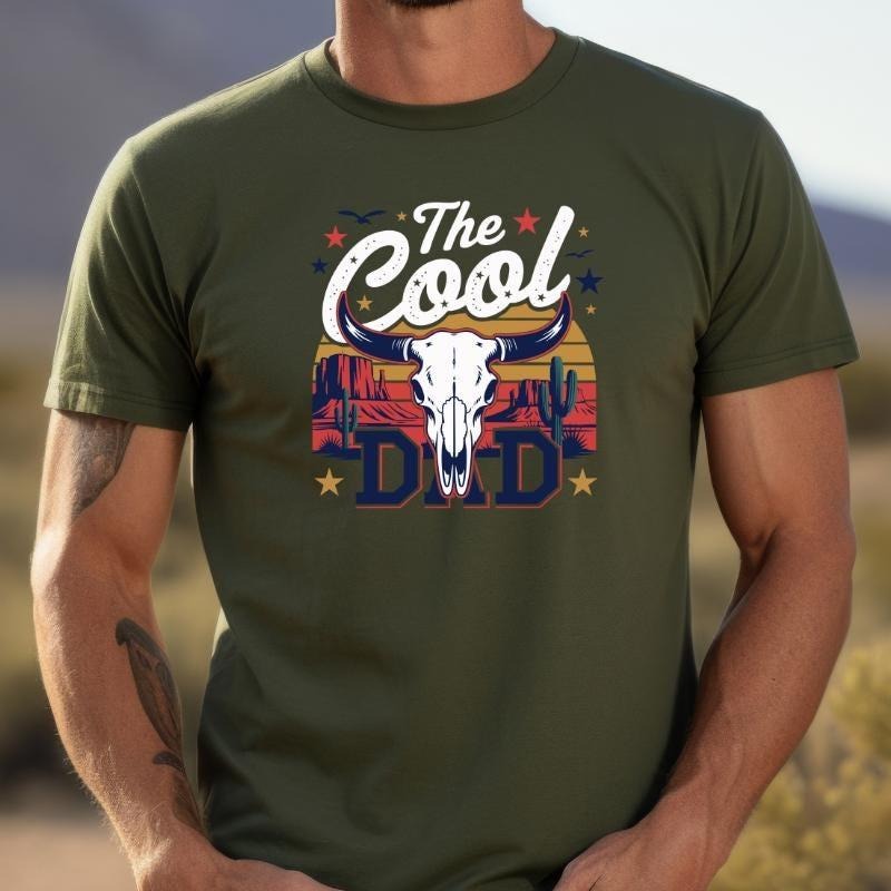 The Cool Dad Shirt Western Dad Shirt Retro Western The Cool Dad Shirt Happy Father's Day Shirt Dad Life Shirt Father's...