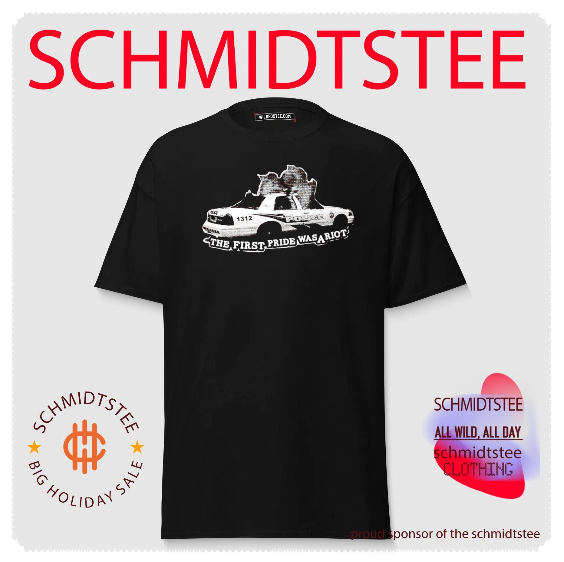 The First Pride Was a Riot Halftone Police Car shirt