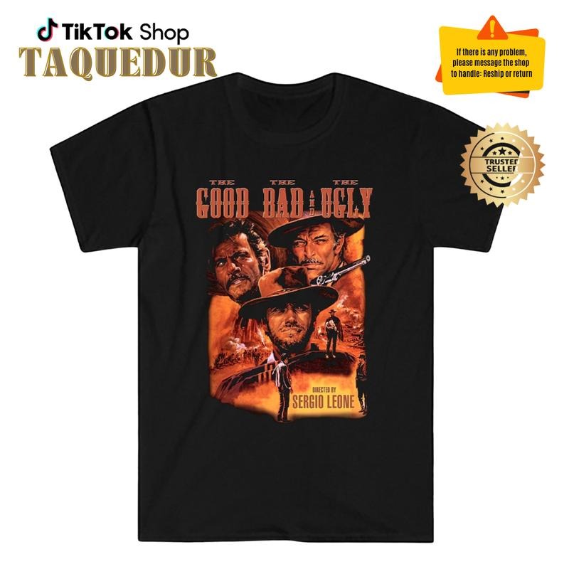 The Good The Bad and The Ugly Men's Navy Black T-Shirt Clint Eastwood T-Shirt Hoodie, Sweatshirt | TeeBloomCo.com