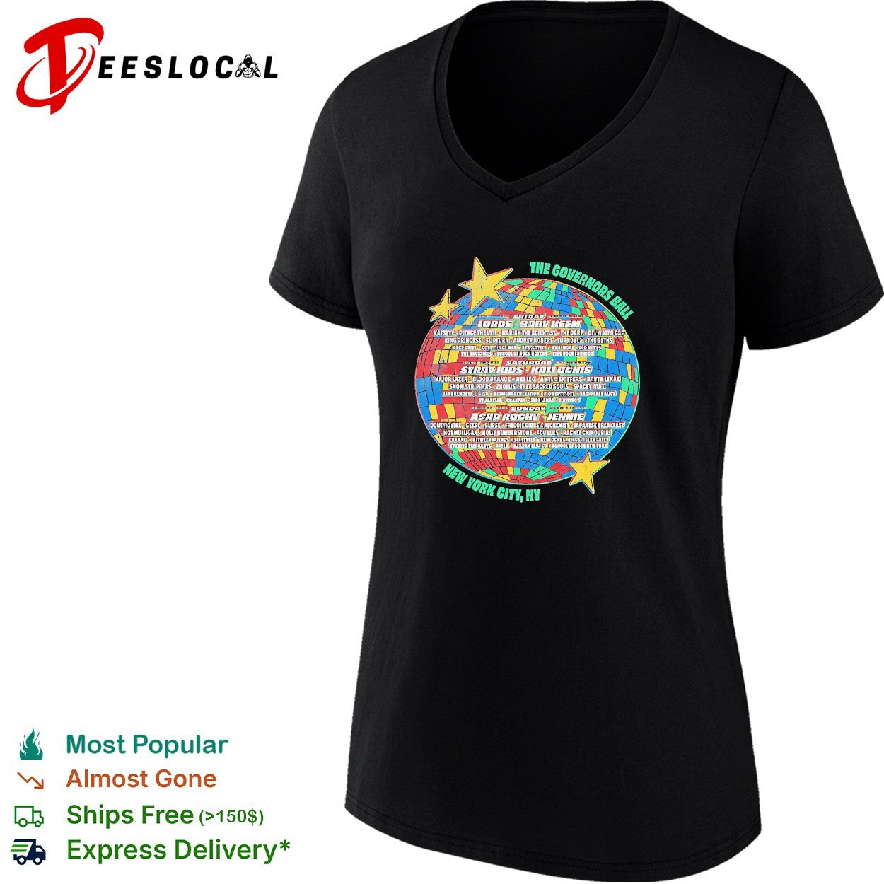 The Governors Ball Music Festival Lineup Lorde A$AP Rocky Jennie NYC Tour shirt