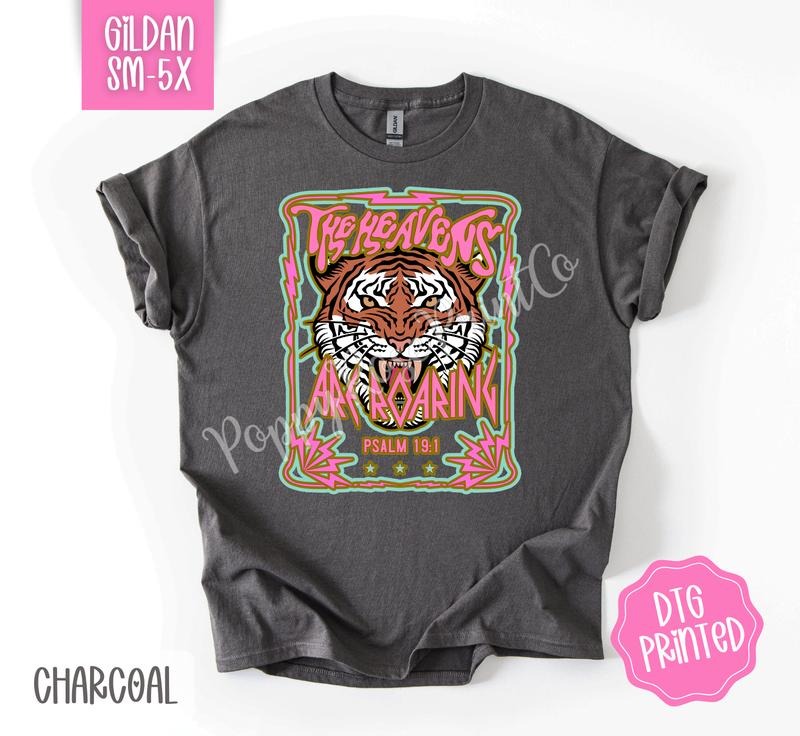 The Heavens Are Roaring Front Gildan Shirt, Cute Religious Tshirt, Christian Tee Hoodie, Sweatshirt | TeeBloomCo.com