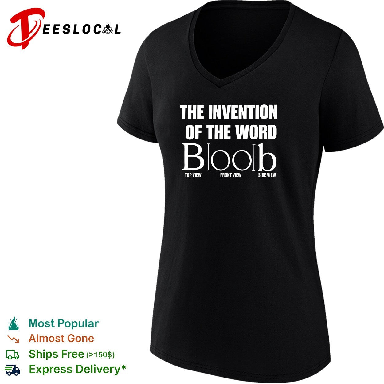 The Invention of the Word Boob wordplay shirt