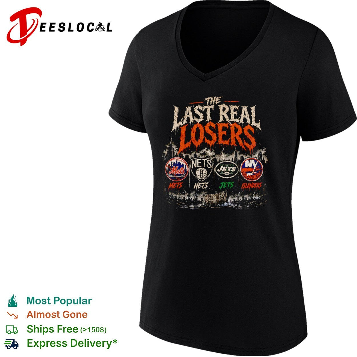 The Last Real Losers NY Mets Brooklyn Nets NY Jets NY Islanders still here still losing shirt