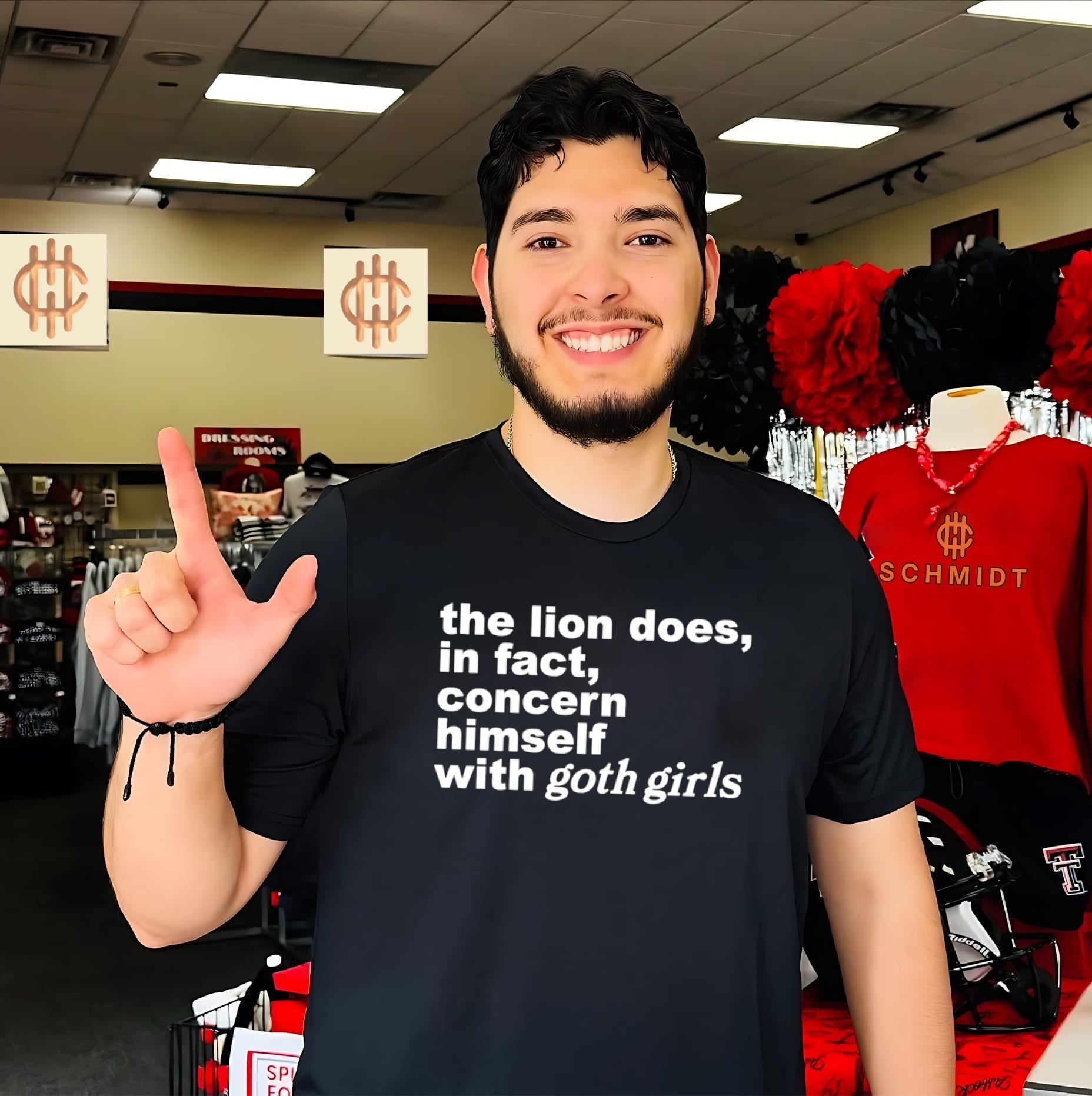 The Lion Does in Fact Concern Himself With Goth Girls text shirt