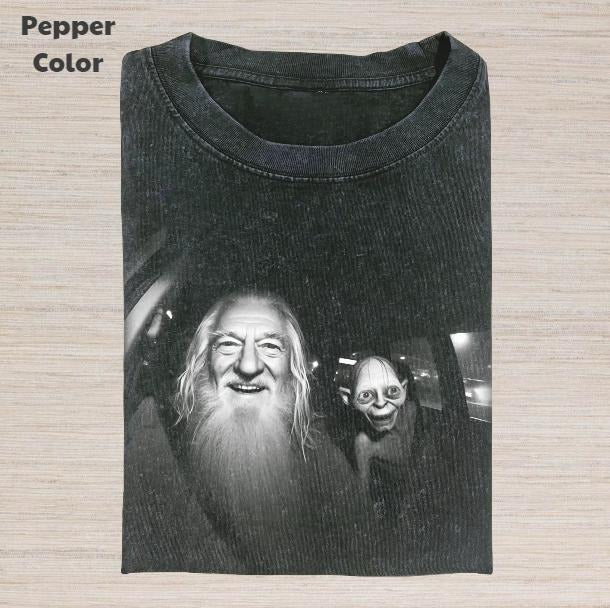 The Lord of the Rings Vintage Graphic Tee, Gandalf And Gollum In The Car T-Shirt, Movies Tee, Unisex Meme Cringe Funny...