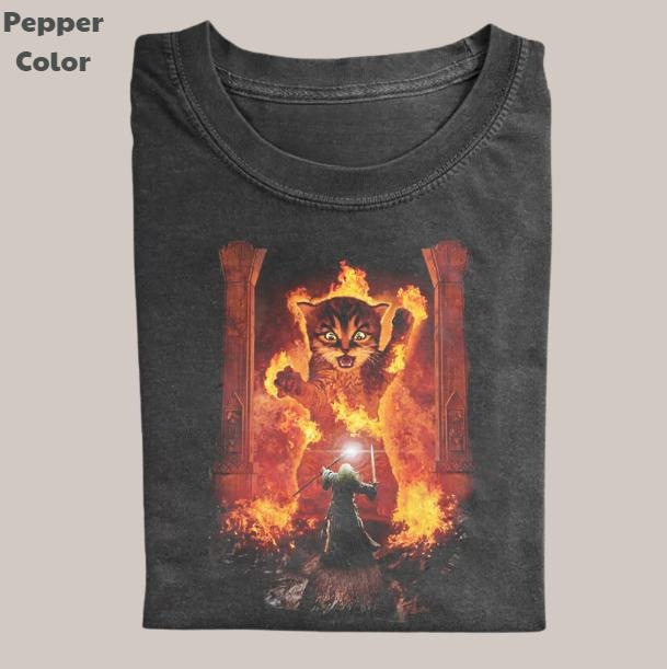The Lord of the Rings Vintage Graphic Tee, Monster Cat T-Shirt, Unisex Meme Cringe Funny Dumb Shirt, Menswear Womenswear...