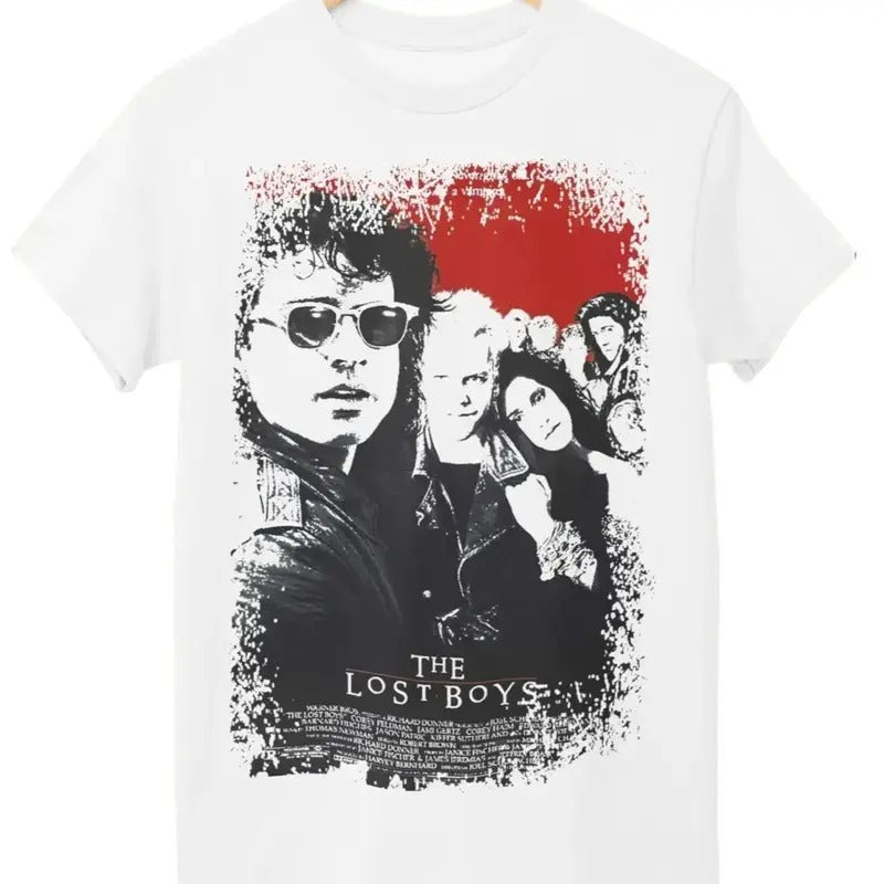 The Lost Boys Movie Poster Inspired Unisex White T-Shirt Cotton Hoodie, Sweatshirt | TeeBloomCo.com