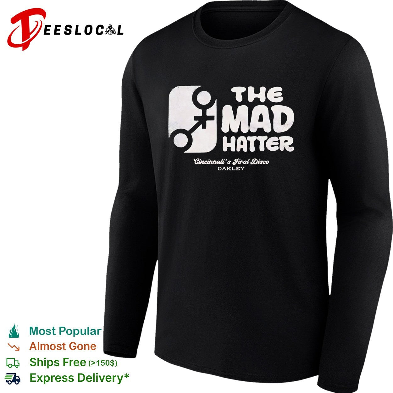 The Mad Hatter Cincinnati’s first disco Oakley retro nightclub logo graphic shirt