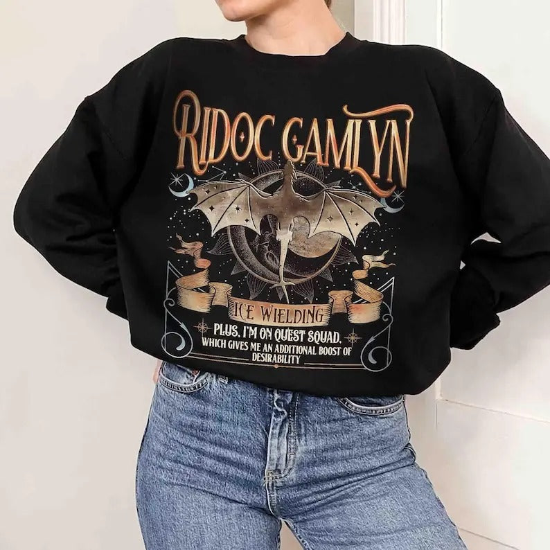 The Quest Squad Onyx Storm Sweatshirt For Fan, Ridoc Gamlyn Fourth Wing Series Shirt, Dragon Rider Shirt, Gift For Book...