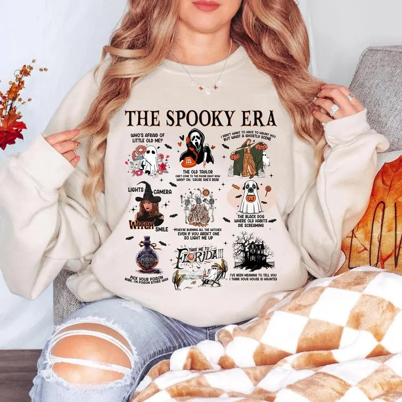 The Spooky Era T-shirt Sweatshit Hoodie, Halloween Vibes, Halloween Shirt, Haunted Siprit, Pick your poison for fan...