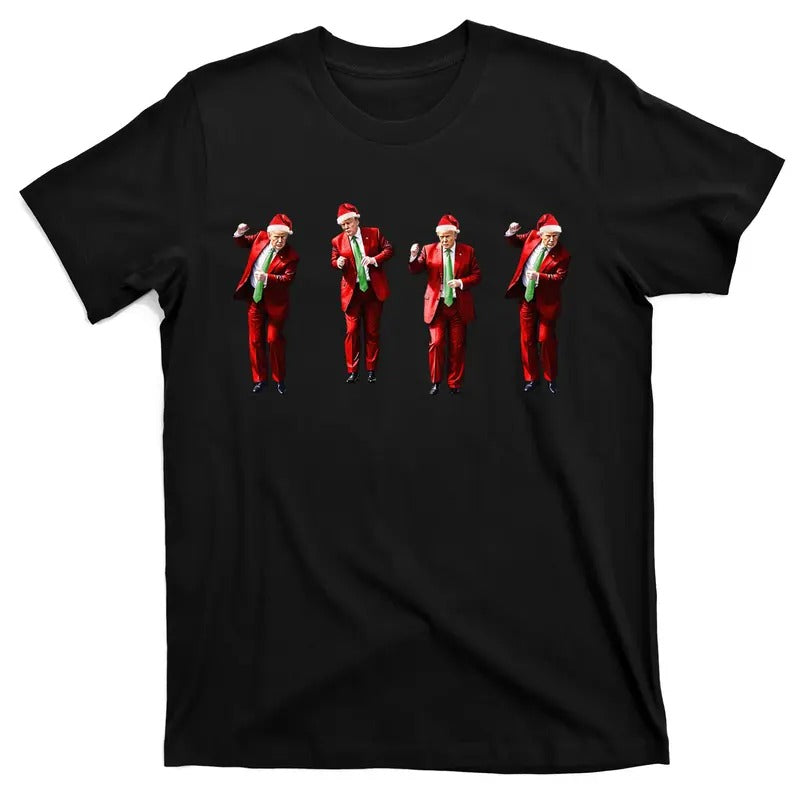The Trump Dance Dancing Donald Trump Santa Christmas Dance 47th President of the United States T-Shirt Hoodie, Sweatshirt