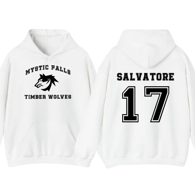 The Vampire Diaries inspired Hoodies, Mystic Falls Salvatore 17 Front And Back Sweatshirt, Vampire Diaries Shirt Classic...
