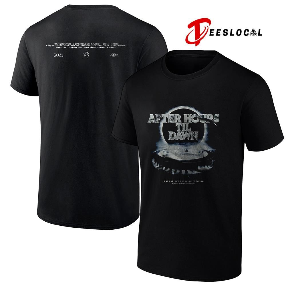 The Weeknd After Hours Til Dawn Europe and UK stadium cities shirt